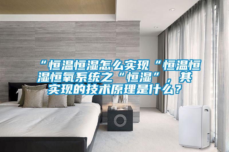 “恒溫恒濕怎么實(shí)現(xiàn)“恒溫恒濕恒氧系統(tǒng)之“恒濕”,其實(shí)現(xiàn)的技術(shù)原理是什么?